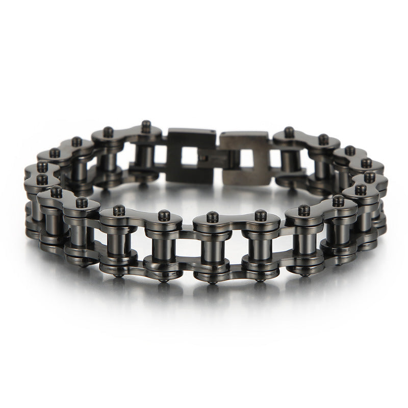 Urban Chic Titanium Steel Bicycle Bracelet for Men - Hip-Hop Street Style Jewelry