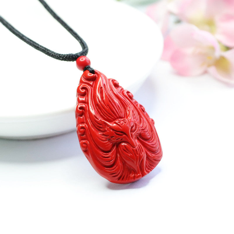 Enchanted Nine-tailed Fox Cinnabar Pendant Jewelry