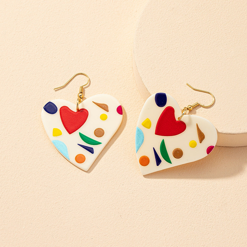 Heartfelt Summer Vibes Acrylic Paint Earrings from Planderful Vienna Verve Collection