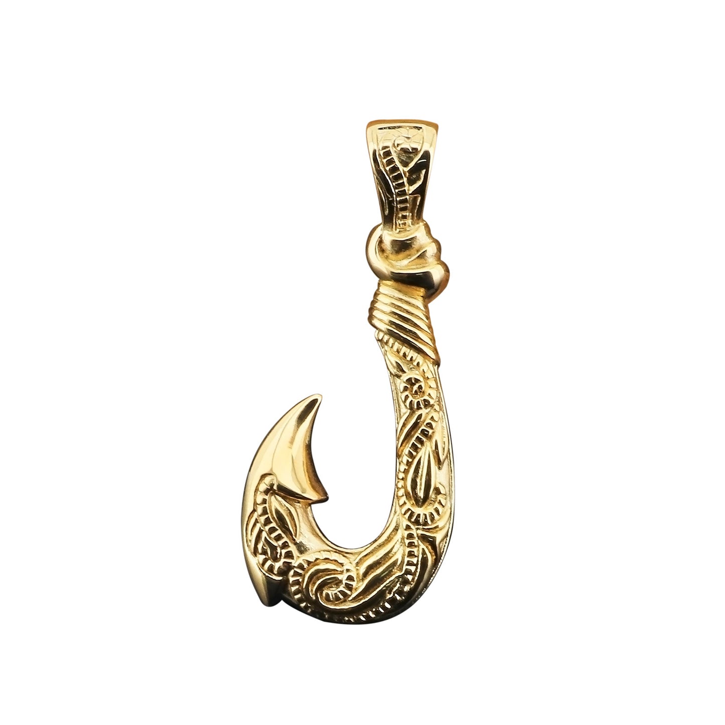 Vintage Titanium Steel Fish Hook Pendant for Men - Personalized Ocean-Inspired Jewelry