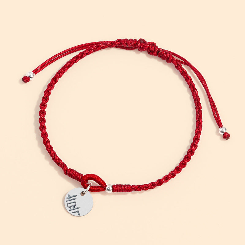 Fortune's Favor Handmade Woven Bracelet with Happy Character Tag - Original Gift for Men and Women