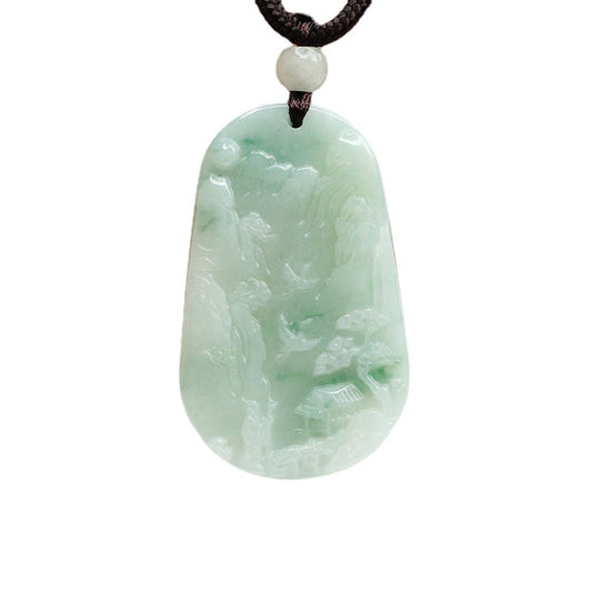 Myanmar A Grade Jade Trapezoidal Pendant - Fortune's Favor Jade Jewelry