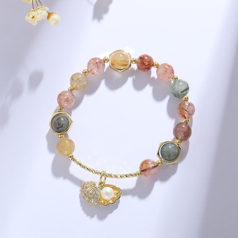 Vibrant Rainbow Crystal Bracelet with Sterling Silver Details and Fortune's Favor Collection