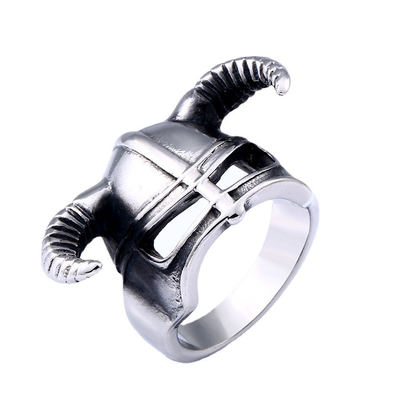 Vintage-Inspired Stainless Steel Skull Ring for Men - Wholesale Titanium Steel Mask Design