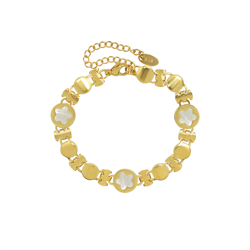 Exaggerated Personality Shell Geometric Bracelet with 18k Gold Plating