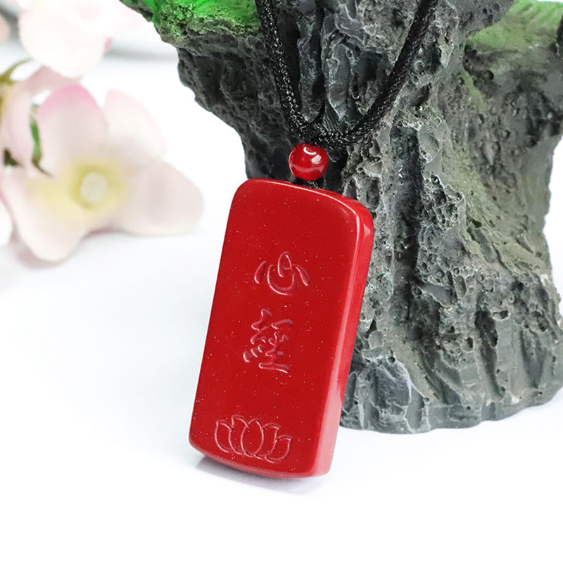 Heart Sutra Lotus Silver Pendant