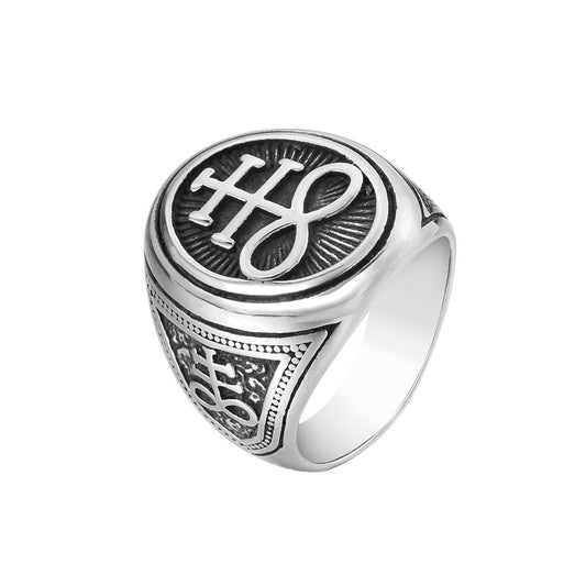 Retro Viking Pharaoh Titanium Steel Ring – Everyday Genie Collection