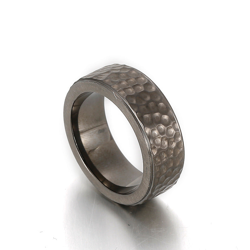 Retro Punk Titanium Steel Ring for Men - Japanese and Korean Fashion Trend, Wholesale Available, Size 8-13