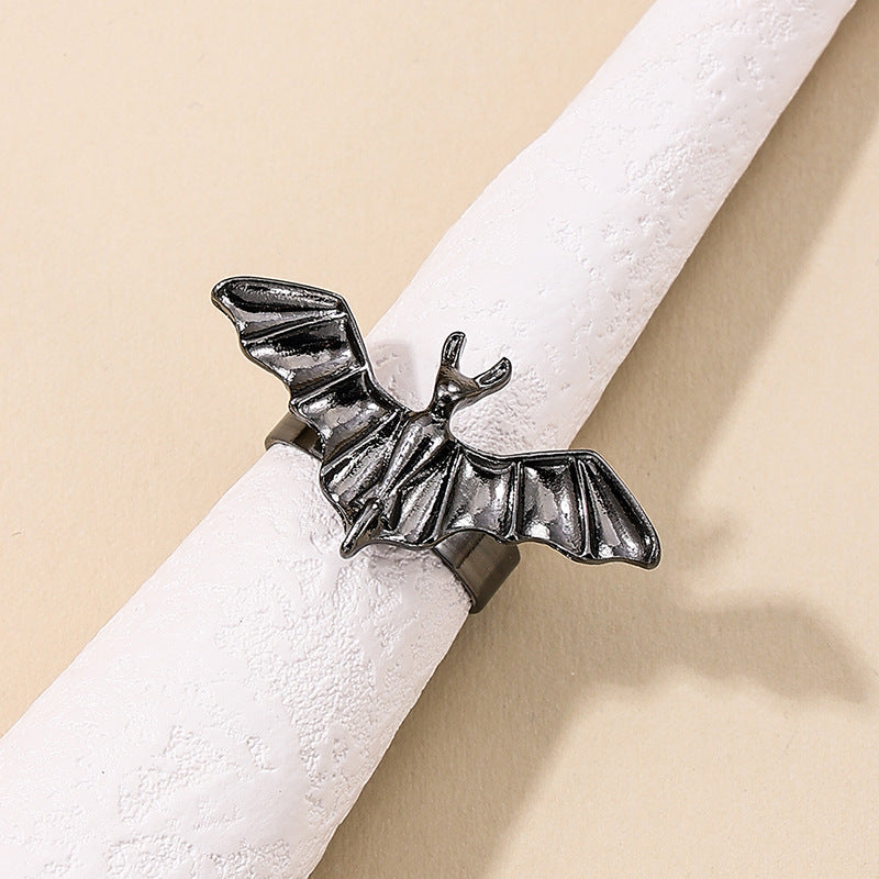 Dark Bat Black Ring - Hip Hop Style Statement Piece for Women