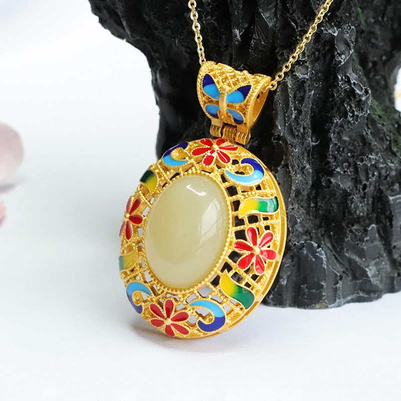 Colorful Ethnic Style Natural Jade Pendant