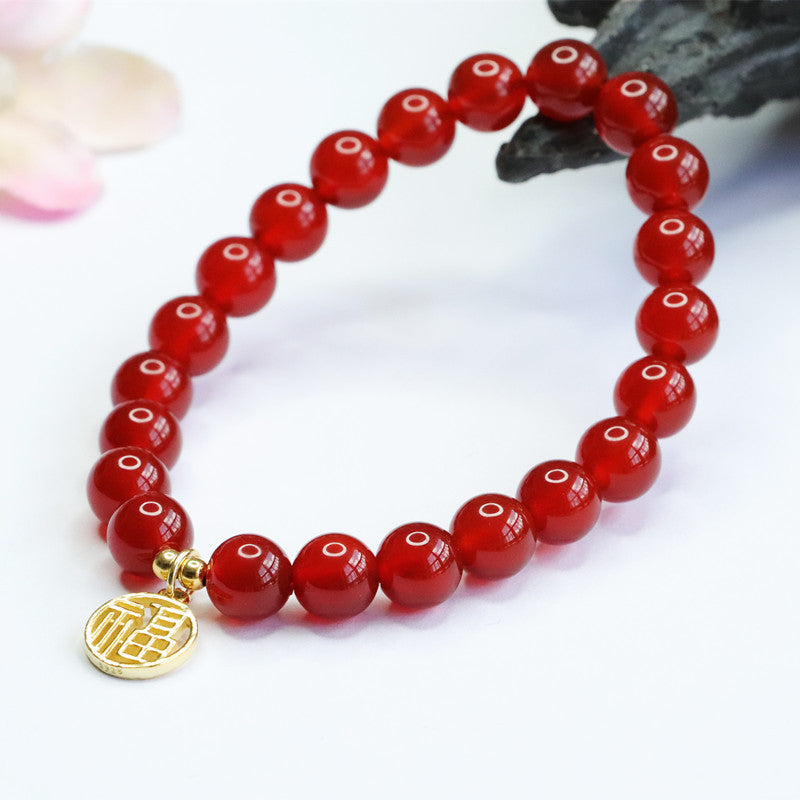 Golden Blessing Red Agate Bracelet for Fortune's Favor