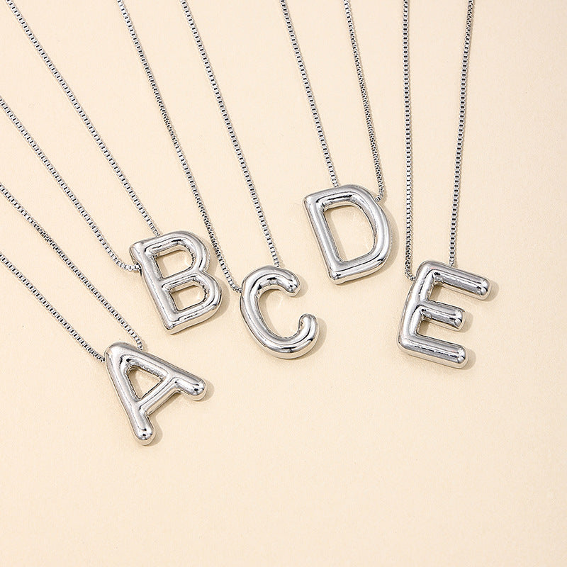 Versatile Vienna Verve Letter Pendant Necklace with Metal Chain