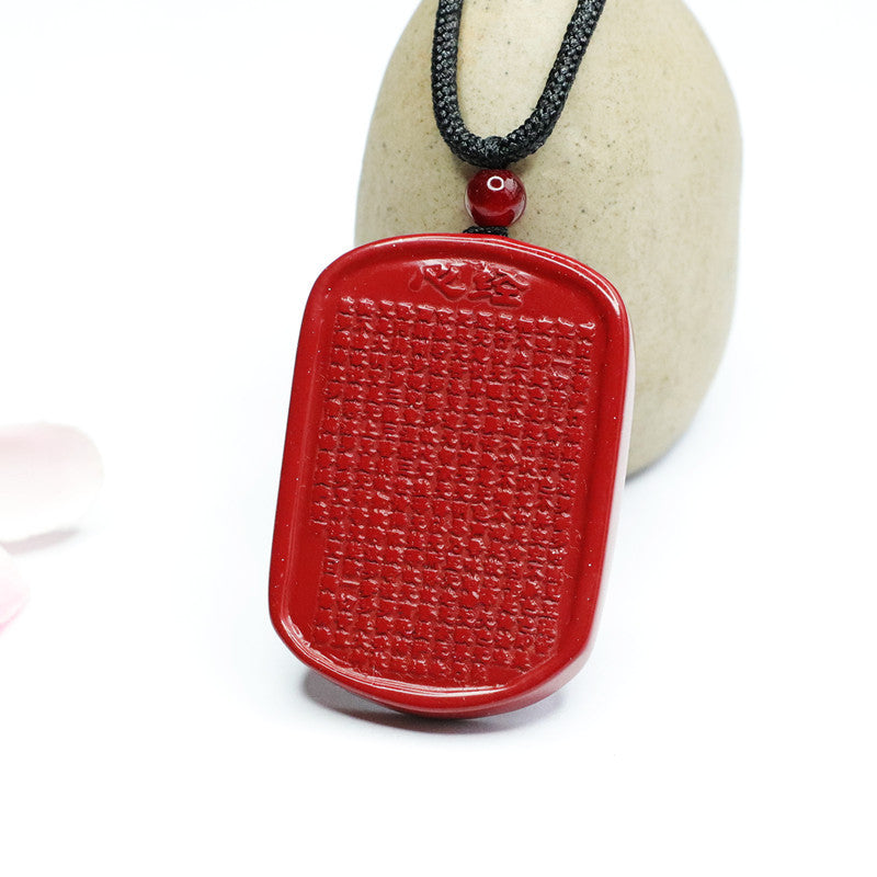 Sacred Heart Purple Gold Sand Pendant with Cinnabar Stone