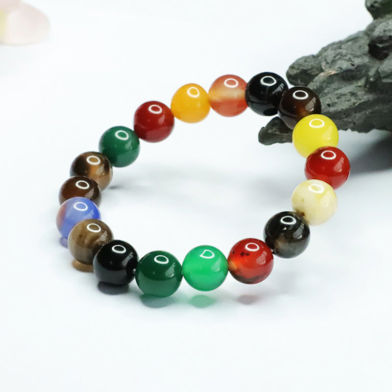 Colorful Chalcedony Bracelet - Sterling Silver with Agate, for Women