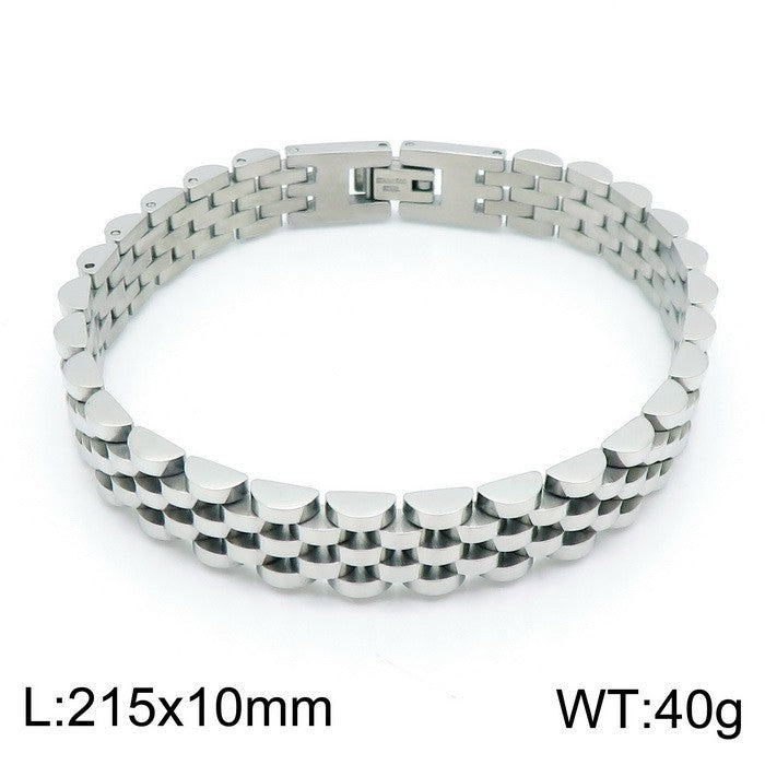 Adjustable Men's Titanium Steel Chain Bracelet with Simple Vacuum Plating - Couple's Fashion Jewelry