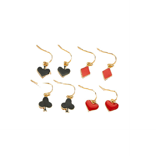 Geometric Glazed Poker Earrings Set with Independent Packaging