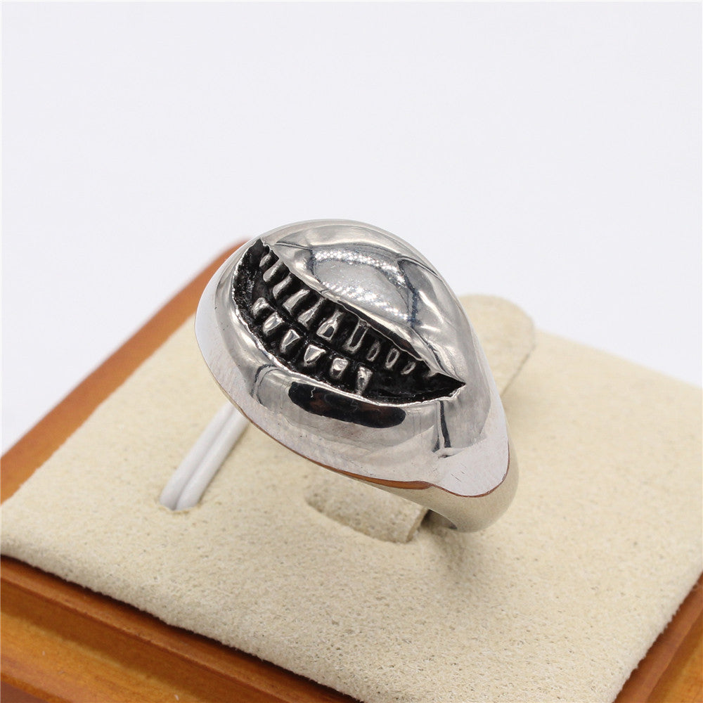 European and American Retro Monster Demon Teeth Men's Titanium Steel Ring