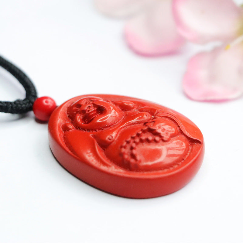 Cinnabar Buddha Pendant for Serenity and Blessings