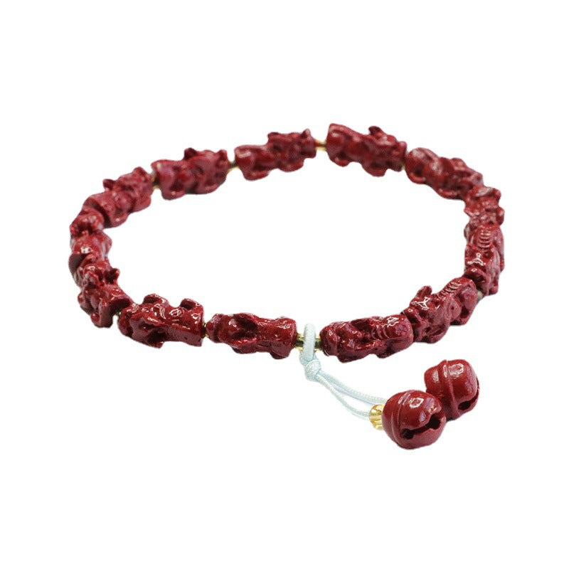 Purple Gold Sand Pixiu Cinnabar Bracelet