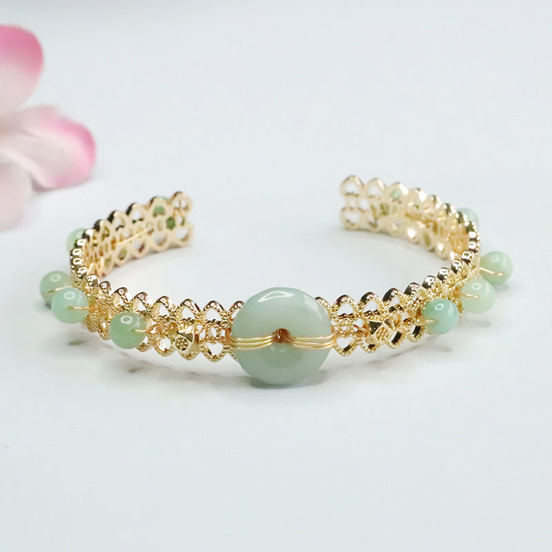 Jade Bracelets with Safety Buckle Closure