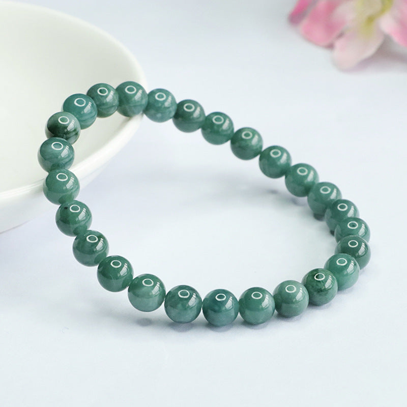 Jade and Blue-Green Bead Bracelet