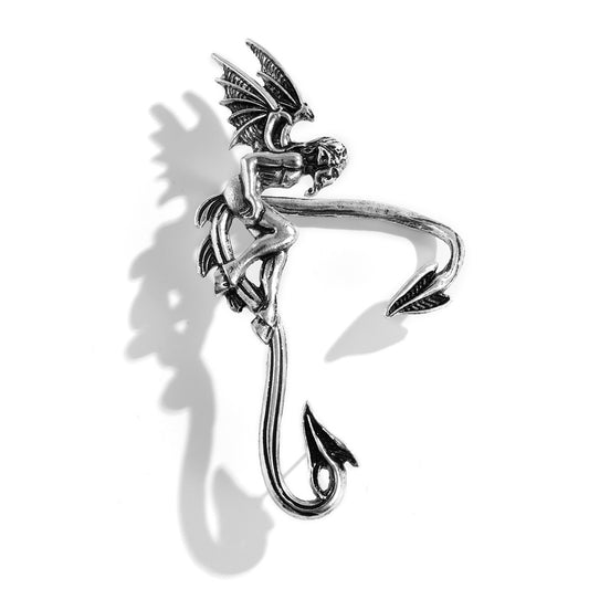 Angel and Demon Wing Single Earring Halloween Elf Gothic Style Ear Jewelry.