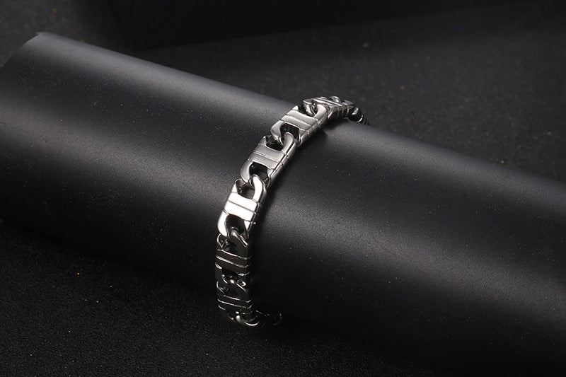 Men's Creative Titanium Steel Bracelets - Stylish Hip-Hop Inspired Jewelry