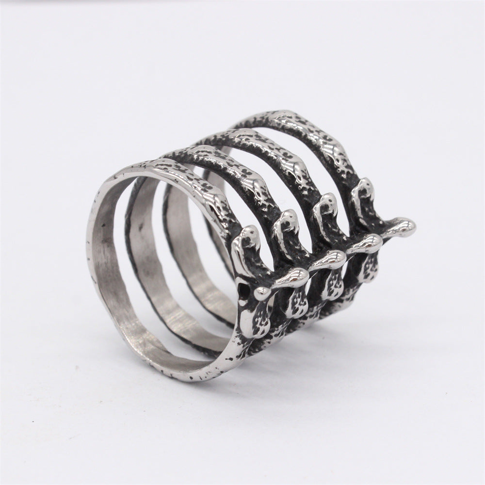 Retro Centipede Men's Titanium Steel Ring