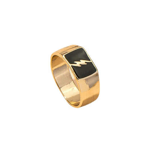 Lightning Metal Ring: Vienna Verve Collection - Trendy European and American Hand Jewelry