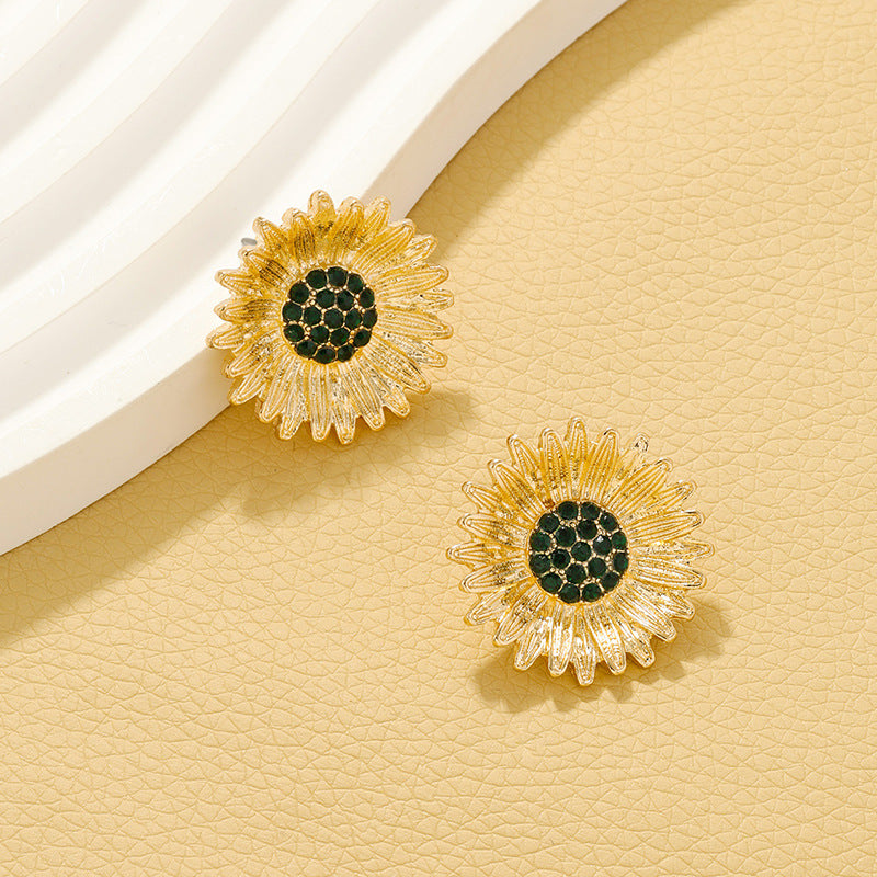 Luxurious Metal Flower Earrings - Vienna Verve Collection