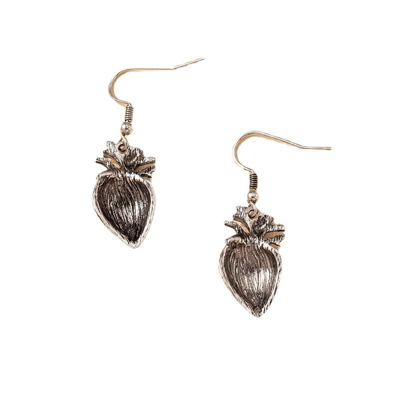 Heart Detail Asymmetrical Organ Earrings - Vienna Verve Collection by Planderful