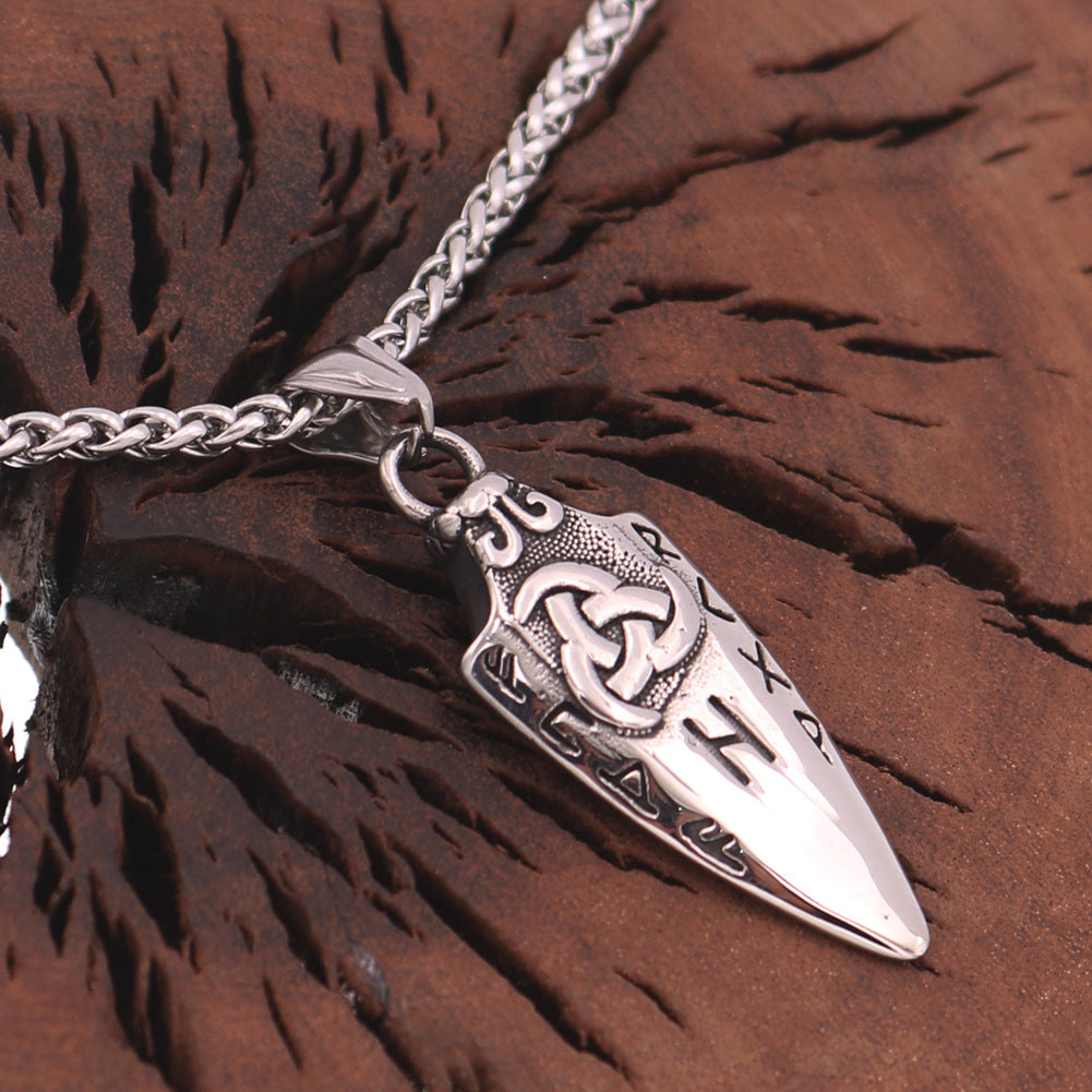 Nordic Viking Stainless Steel Spear Pendant Necklace for Men