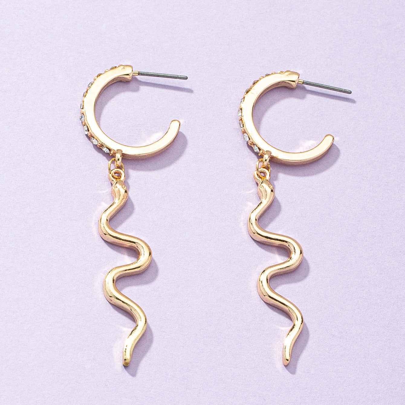 Metallic Serpent Earrings - Exquisite Cross-Border Fashion Jewelry