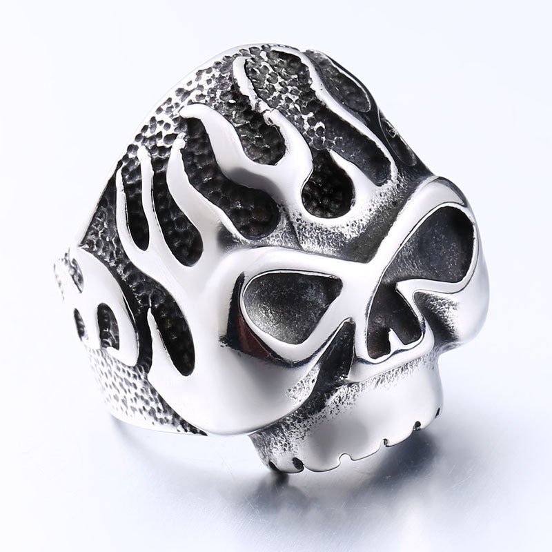 Punk-Inspired Stainless Steel Ghost Skull Ring for Men - Wholesale European and American Style