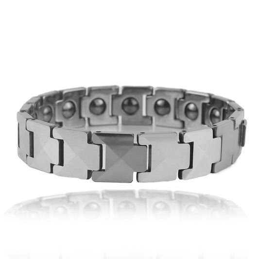 Customizable Punk Titanium Steel Bracelet for Men and Women - Distinctive Tungsten Style