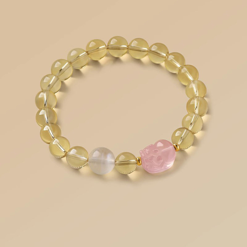 Yellow Crystal Pixiu Bracelet - Symbol of Positivity and Prosperity