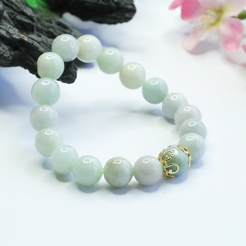 Fortune's Favor Sterling Silver Jade Bead Bracelet