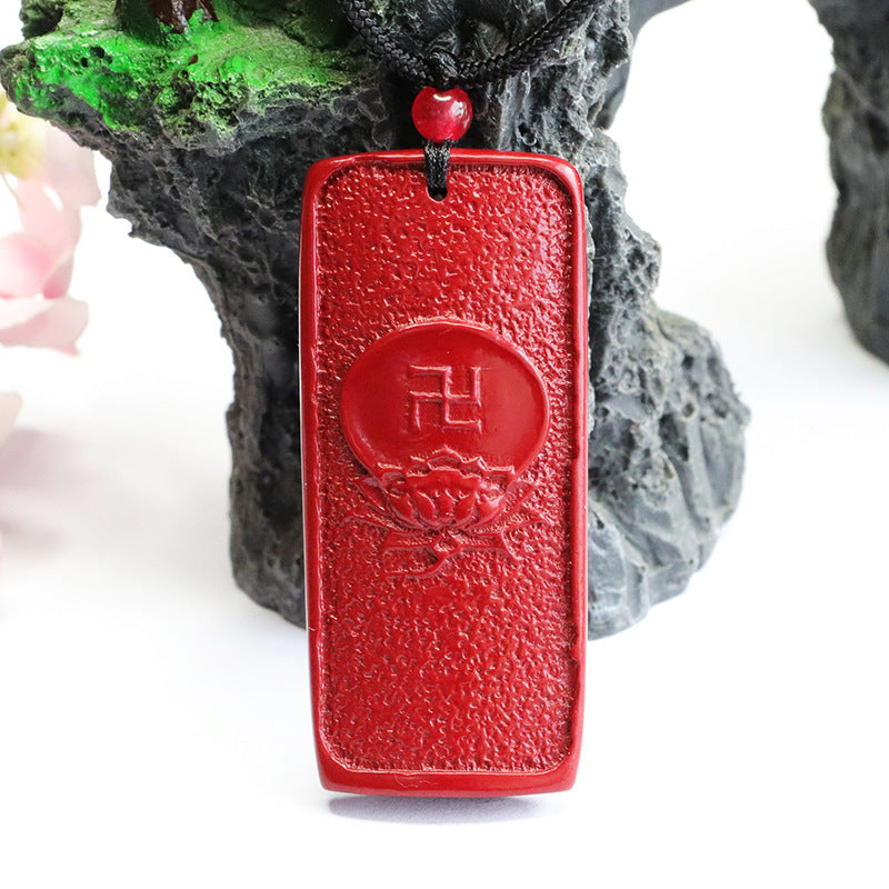 Purple Sand Lotus Cinnabar Pendant by Planderful Fortune's Favor Collection