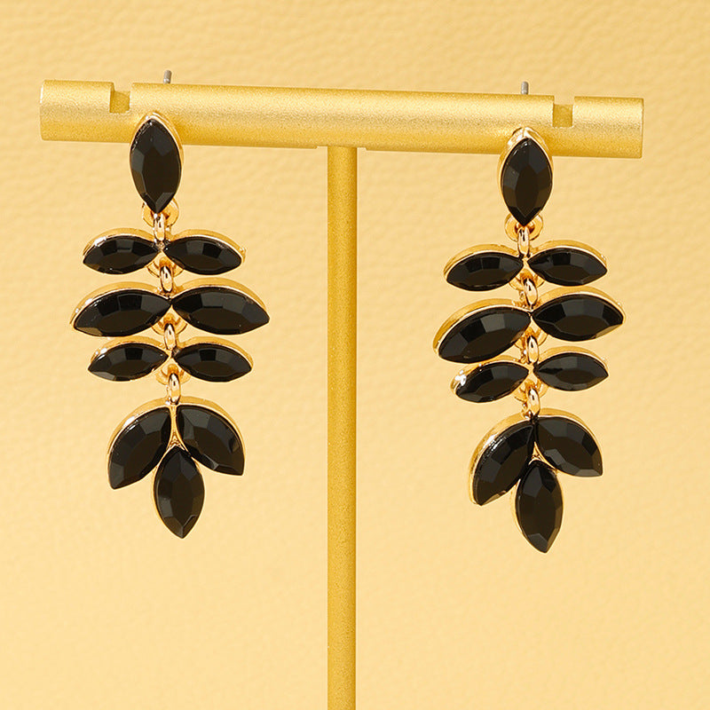 Vintage Vienna Verve Leaf Earrings - Elegant Alloy Jewelry for Women