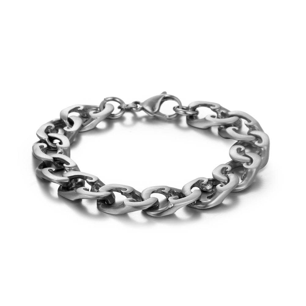 Personalized Titanium Steel Men's Bracelet - Edgy Splicing Hip-Hop Rock Jewelry