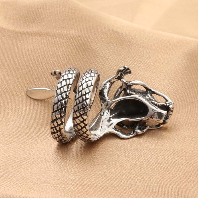 Titanium Steel Dragon Ring for Men - Retro Trendy Animal Accessory Direct from Manufacturer