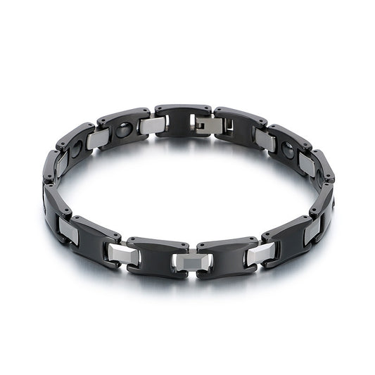 Couple's Magnetic Elegance - Stylish Black Tungsten Steel Bracelets for Him and Her