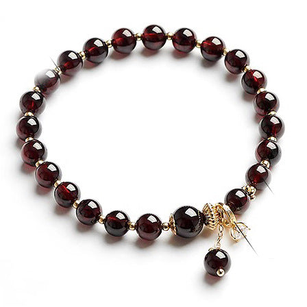 Unique Crystal Garnet Bracelet for Women - Sterling Silver