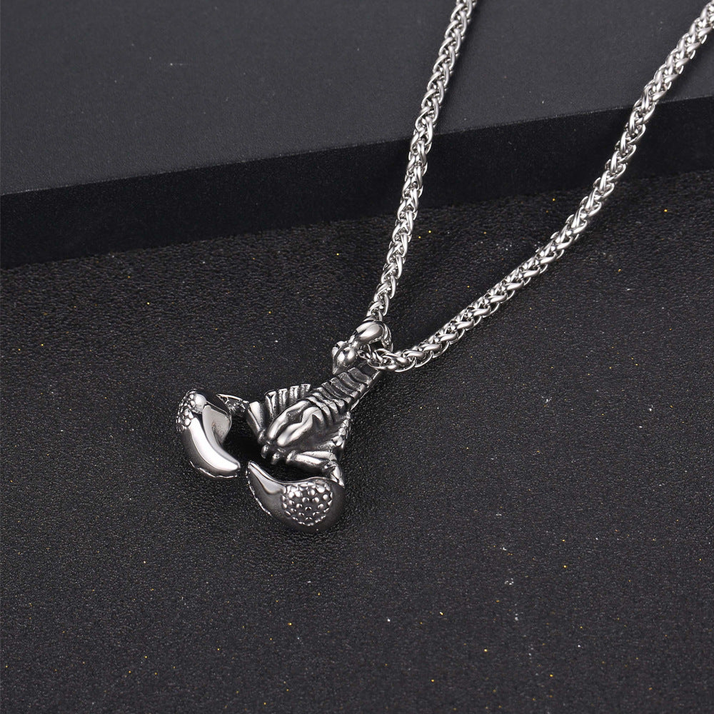 Retro Scorpion Pendant Necklace in Titanium Steel for Men - Rock Style Jewelry