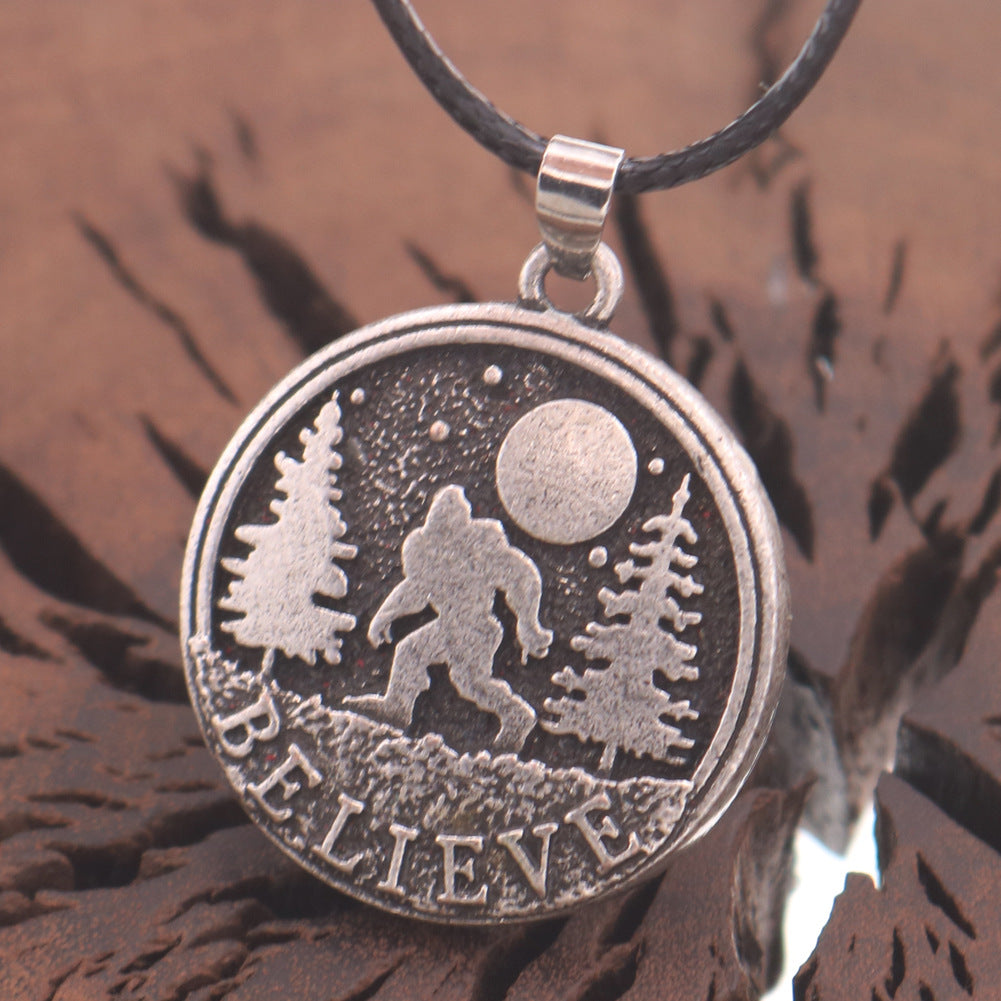 Bigfoot Monster Wilderness Adventure Alloy Necklace for Men