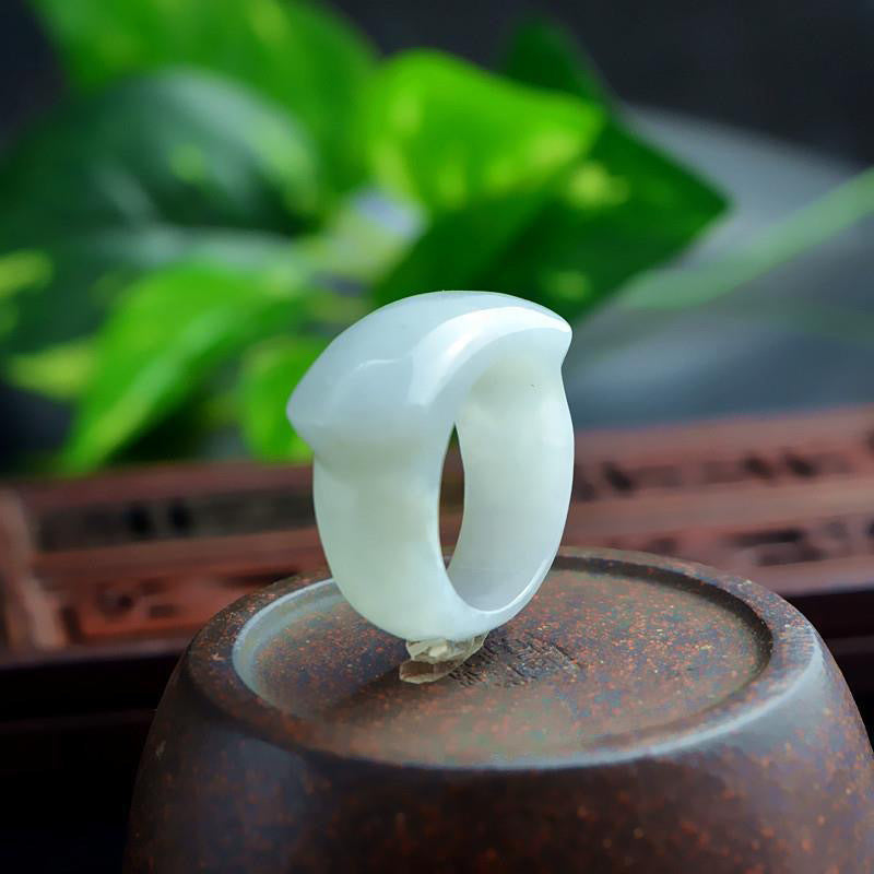 Men's Fortune's Favor Adjustable Jade Stone Saddle Ring