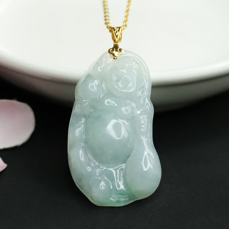 Blessed Jade Buddha Pendant Crafted from Myanmar's Finest Jade