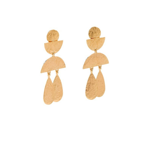 Exaggerated Geometric Metal Earrings with Personality - Vienna Verve Collection