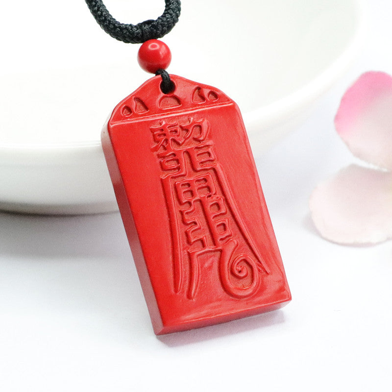 Red Sand Cinnabar Secure Talisman Pendant