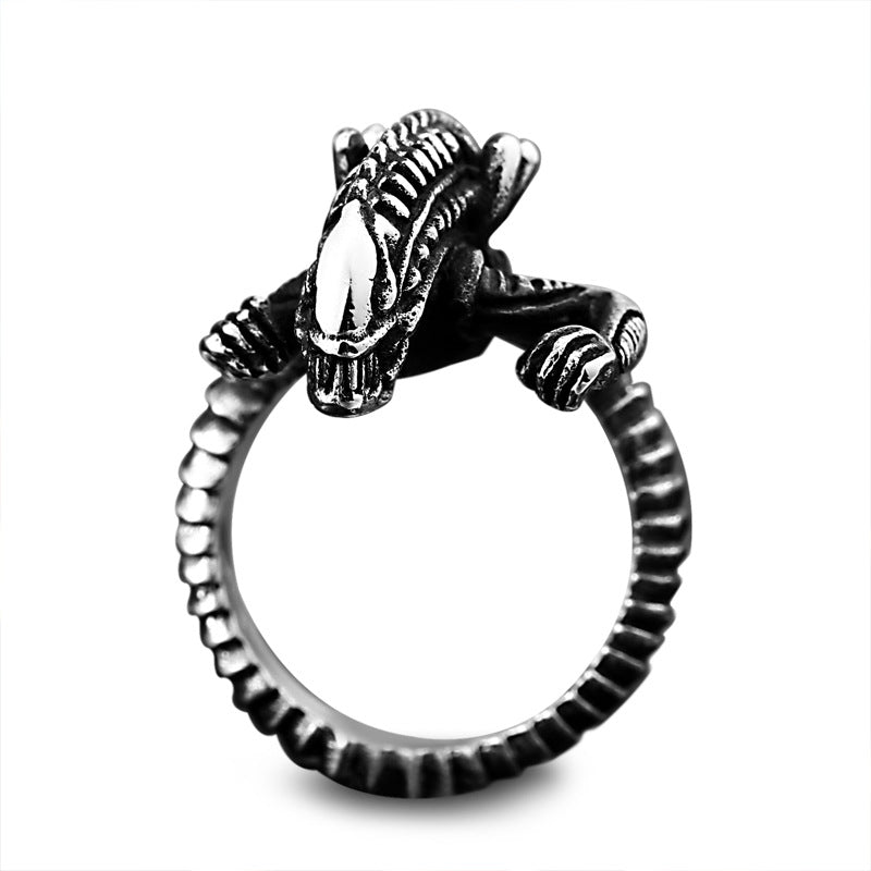 Fierce Mutant Animal Retro Titanium Steel Men's Ring - Bold European and American Jewelry